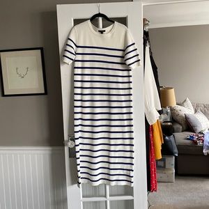 J Crew blue and white striped dress